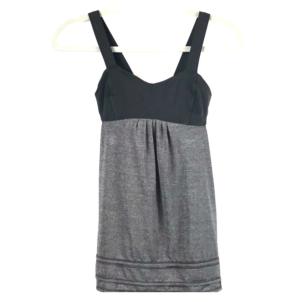 Lululemon sz. 4 Back on Track tank gray & black